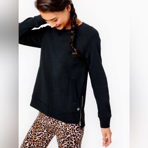 Lilly Pulitzer Luxletic Comber Pullover Black Sweatshirt